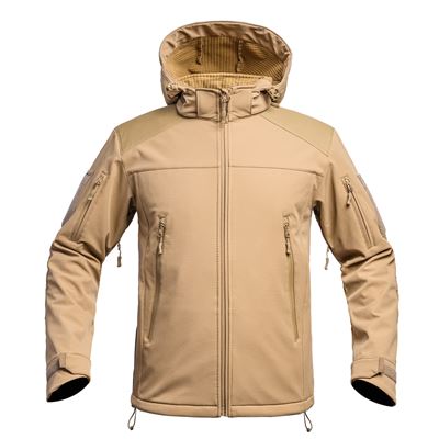Giacca FIGHTER V2 softshell con cappuccio TAN