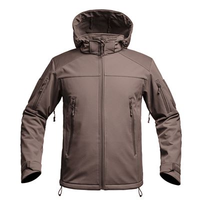 Giacca FIGHTER V2 softshell con cappuccio MARRONE