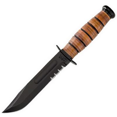 Coltello U.S.M.C. lama dentellata NERO