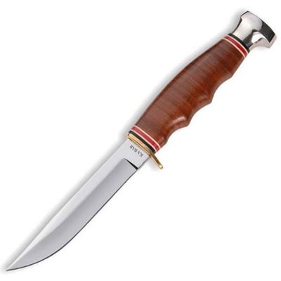 Coltello HUNTER piccolo con impugnatura in pelle