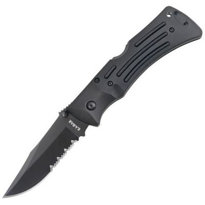 Coltello pieghevole MULE FOLDER dentellato NERO
