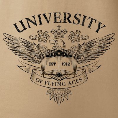 Maglietta UNIVERSITY degli assi dell'aviazione COYOTE ANTONIO® 0214741 3