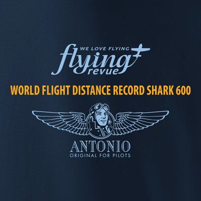 Maglietta RECORD mondiale di distanza percorsa in volo BLU ANTONIO® 0214811 5