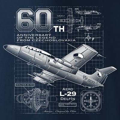 Maglietta con aereo da addestramento L-29 DELFÍN BLU ANTONIO® 0214831 3