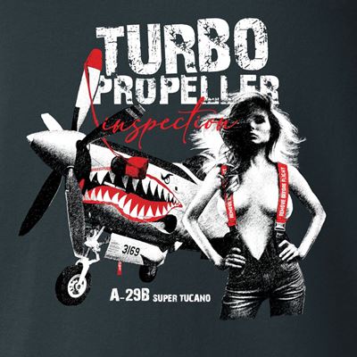 Maglietta TURBO PROPELLER con l'aereo A-29B Super Tucano GRIGIA ANTONIO® 0214881 2