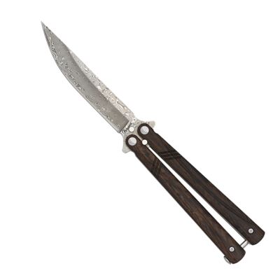Coltello a farfalla FINE con lama damascata