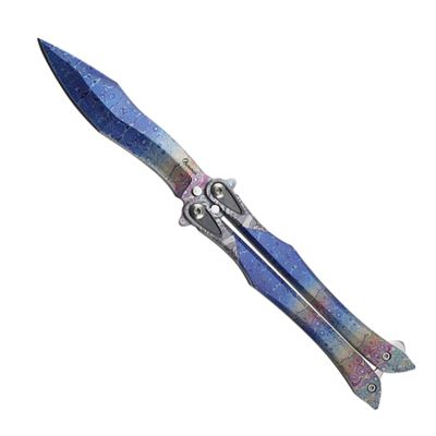 Coltello a farfalla blu 3D balisong