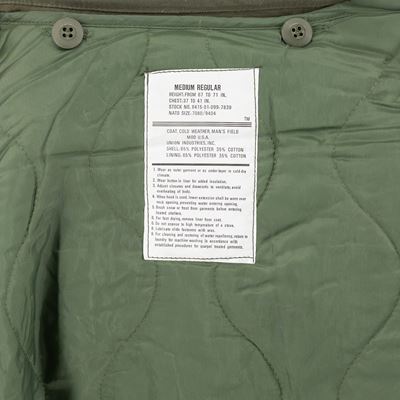 Giacca parka tipo US M-65 con imbottitura VERDE  1030701 6