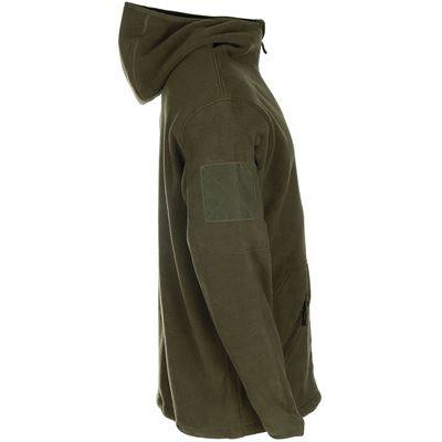 Felpa FLEECE con cappuccio e zip TACTICAL VERDE MFH 03861B 2