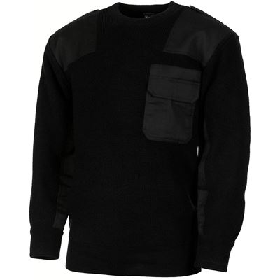 Maglione BW con tasca sul petto e spalline NERO