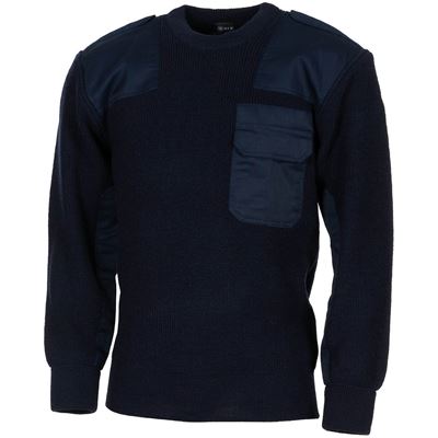 Maglione BW con tasca sul petto e spalline BLU