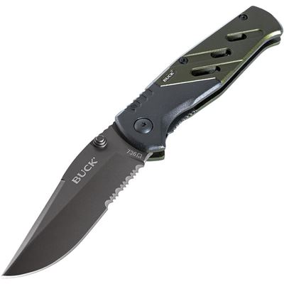 Coltello pieghevole TREKKER XLT lama combinata BUCK 0736GRXWM-B 5