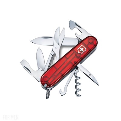 Coltello tascabile CLIMBER 91 mm ROSSO trasparente VICTORINOX 1.3703.T 2