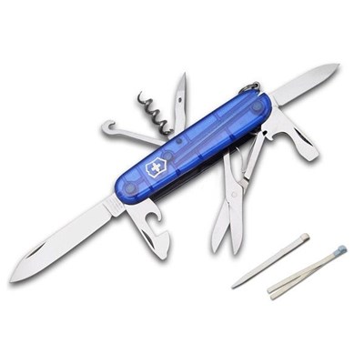 Coltello tascabile CLIMBER 91 mm BLU trasparente VICTORINOX 1.3703.T2 2