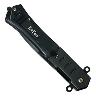 Coltello pieghevole BLACK MARBLE lama liscia NERO ElitEdge 10-A108BKB 2