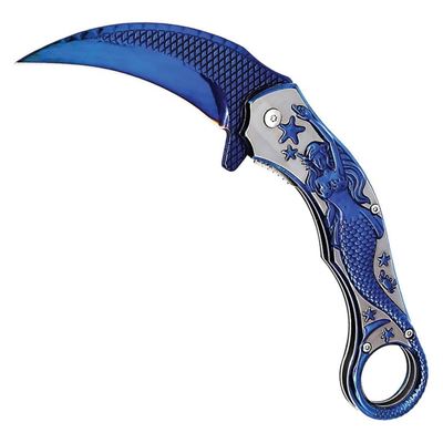 Coltello pieghevole MERMAID karambit BLU