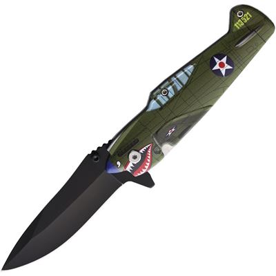 Coltello pieghevole FIGHTER PLANE con lama liscia