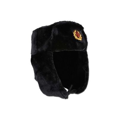 Beranice / Uschanka russa con stemma NERO MFH 10031A 3