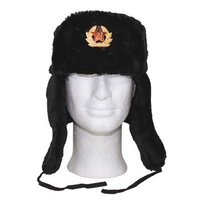 Beranice / Uschanka russa con stemma NERO