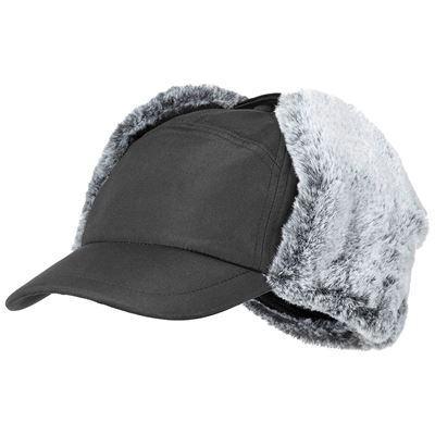 Cappellino con visiera TRAPPER invernale NERO