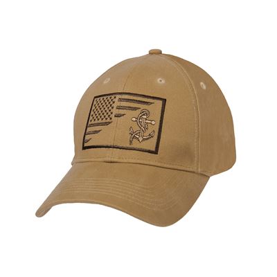 Cappellino con ricamo del logo US NAVY e bandiera americana COYOTE