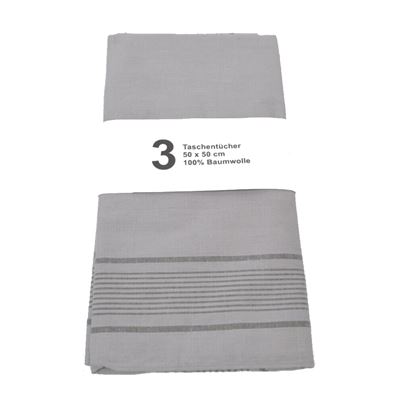 Fazzoletto BW 50 x 50 cm grigio a righe confezione da 3 pezzi Bundeswehr 10260A010 2