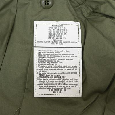 Giacca US M65 VERDE originale Esercito americano 1030901 5