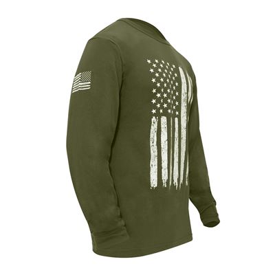 Maglietta BIAIA bandiera USA maniche lunghe VERDE ROTHCO 10331 2