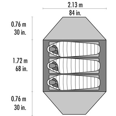Tenda per due persone ELIXIR 3 VERDE/ROSSO MSR 10332MSR 6
