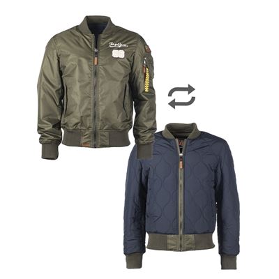 Giacca da aviatore TOMCAT double face VERDE/BLU