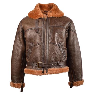 Giacca in pelle UK BOMBER RAF con collo MARRONE MIL-TEC® 10451009 4