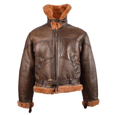 Giacca in pelle UK BOMBER RAF con collo MARRONE MIL-TEC® 10451009 2