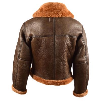 Giacca in pelle UK BOMBER RAF con collo MARRONE MIL-TEC® 10451009 3