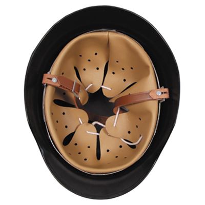 Casco in acciaio della Seconda Guerra Mondiale con interno in pelle NERO MFH 10553A 2