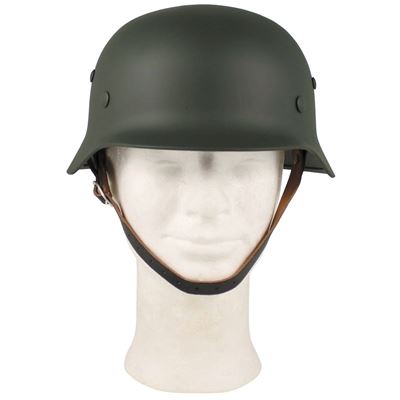 Casco d'acciaio della Seconda Guerra Mondiale con interno in pelle VERDE