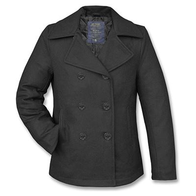 Cappotto US PEA COAT in lana NERO