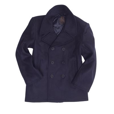 Cappotto US PEA COAT in lana BLU SCURO