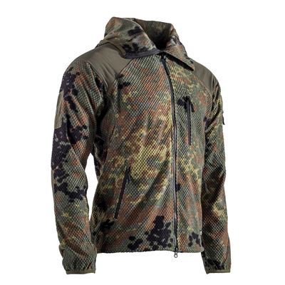 Felpa con cappuccio e zip in pile DELTA FLECKTARN