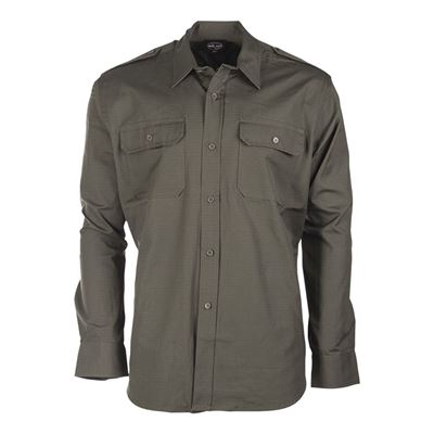 Camicia da campo con bottoni rip-stop VERDE