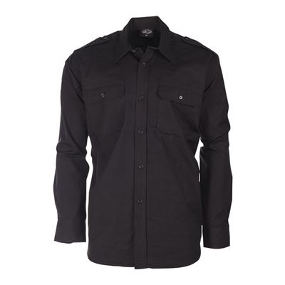 Camicia da campo con bottoni rip-stop NERA