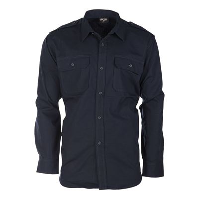 Camicia da campo con bottoni rip-stop BLU