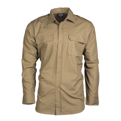 Camicia da campo con bottoni rip-stop COYOTE