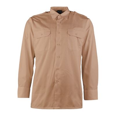 Camicia SERVIS a maniche lunghe con bottoni KHAKI