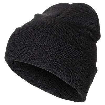 Cappello lavorato a maglia fine 100% lana NERO