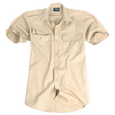 Camicia TROPICAL a maniche corte con bottoni KHAKI