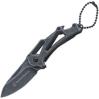 Coltello pieghevole KEYCHAIN lama liscia NERO