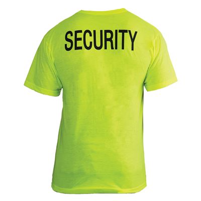 Maglietta con due scritte SECURITY manica corta VERDE RIFLETTENTE ROTHCO 11035 2