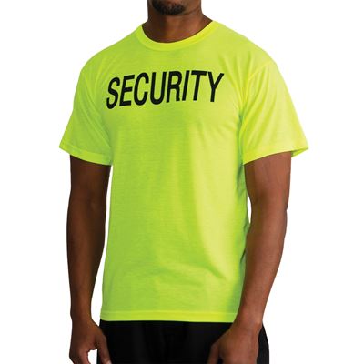 Maglietta con due scritte SECURITY manica corta VERDE RIFLETTENTE ROTHCO 11035 4