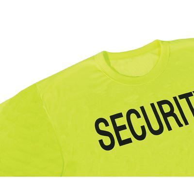 Maglietta con due scritte SECURITY manica corta VERDE RIFLETTENTE ROTHCO 11035 3