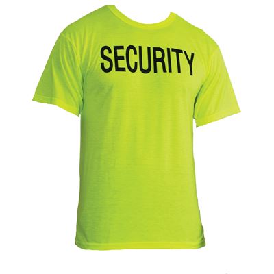 Maglietta con due scritte SECURITY manica corta VERDE RIFLETTENTE